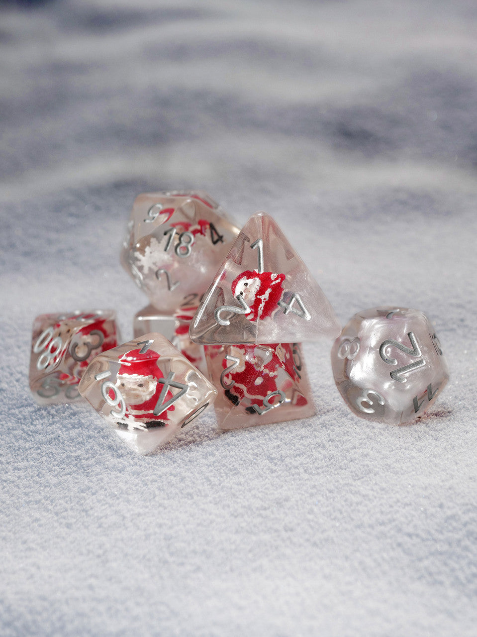Jumbo Santa Clause 7pc Dice Market Resin Set